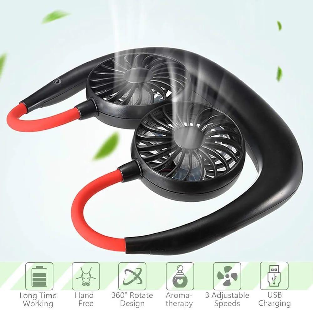 Wearable Sports Portable Rechargeable Fan