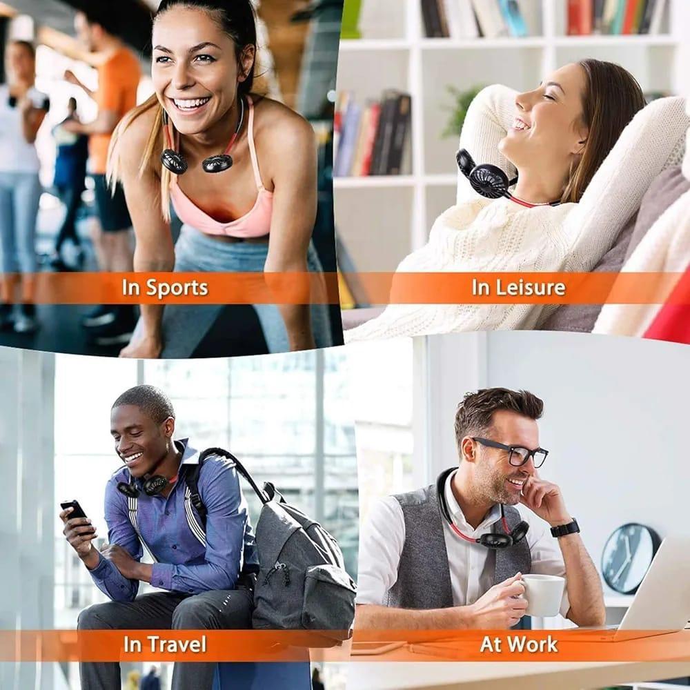 Wearable Sports Portable Rechargeable Fan